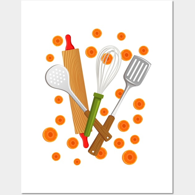 Carrot Kitchen Wall Art by SWON Design